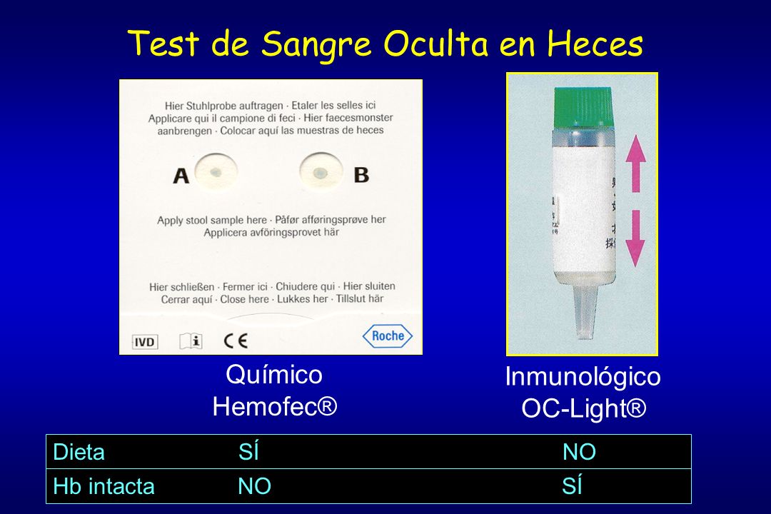 dieta examen sangre oculta